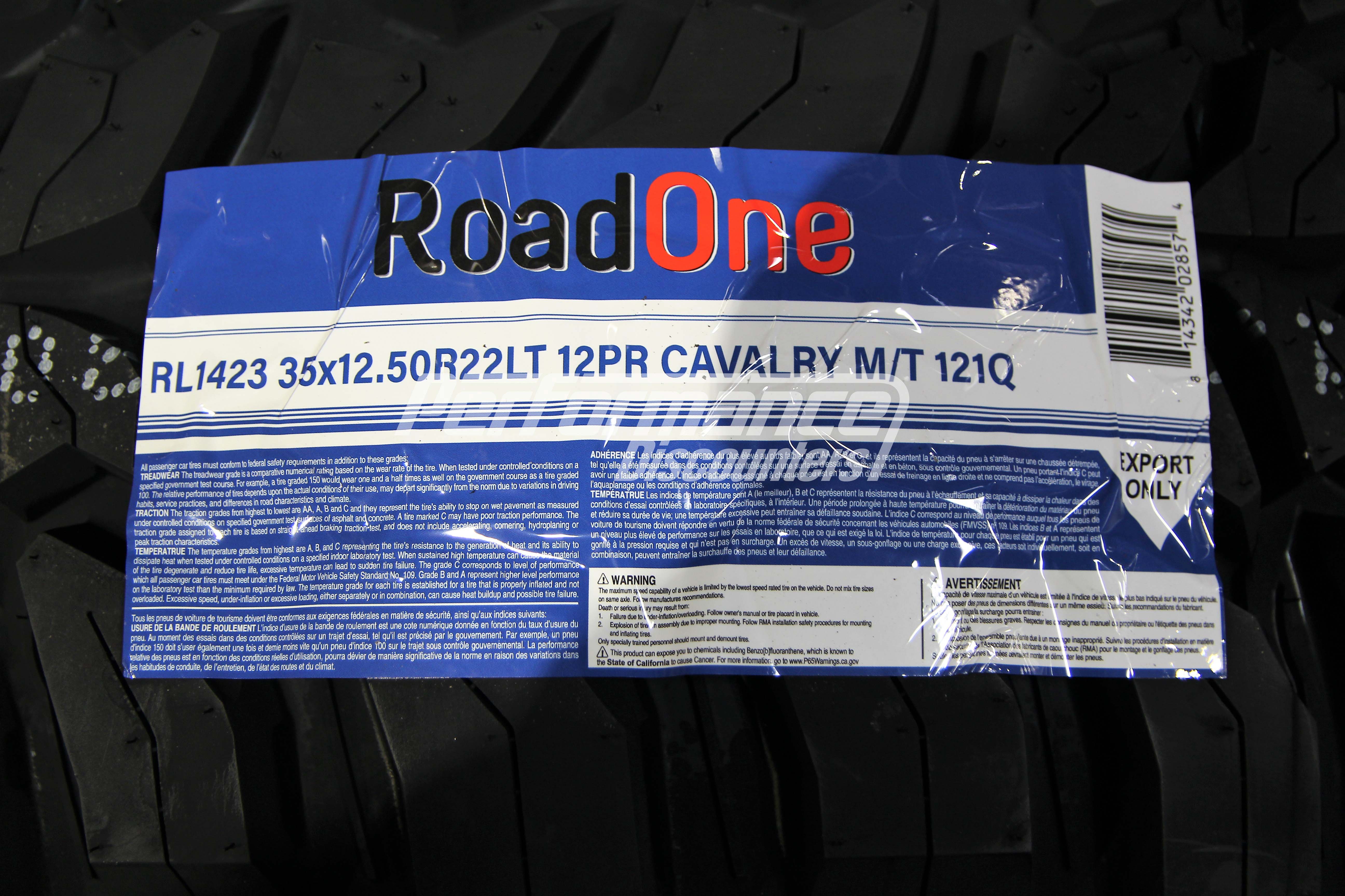 Roadone Cavalry M/T Mud Tire(s) 35X12.50R22 LRF BSW 121Q 35125022