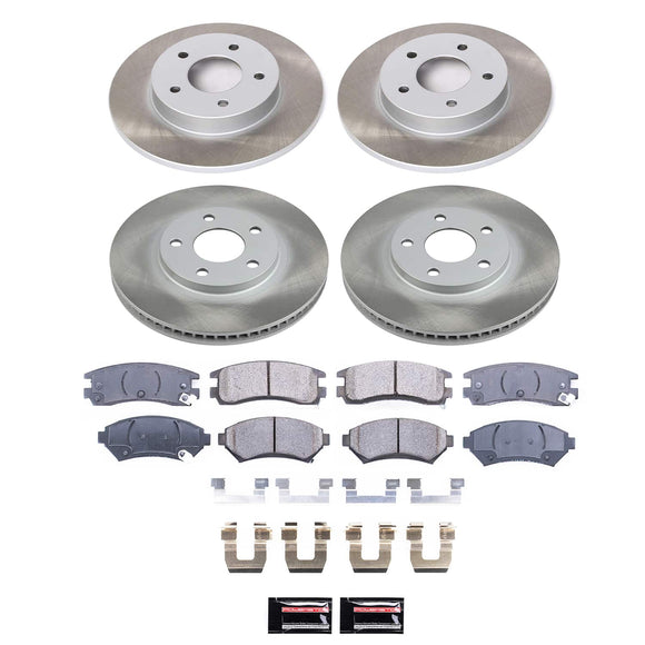 PowerStop Semi-Coated Rotor and Low-Dust Ceramic Brake Pad Kit