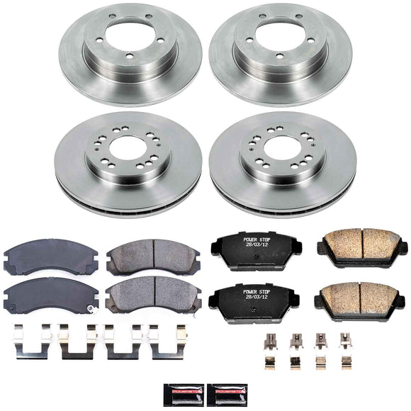 PowerStop OE Stock Replacement Low-Dust Ceramic Brake Pad and Rotor Kit