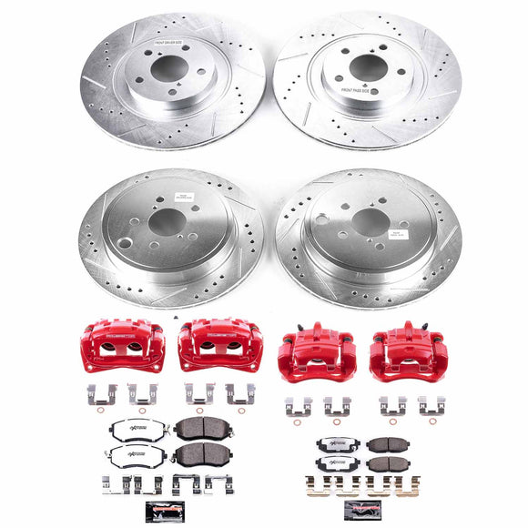 PowerStop Z26 Street Performance Ceramic Brake Pad, Drilled Slotted Rotor, and C