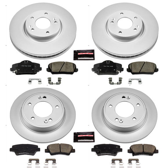 PowerStop Genuine Geomet Coated Rotor and Low-Dust Ceramic Brake Pad Kit