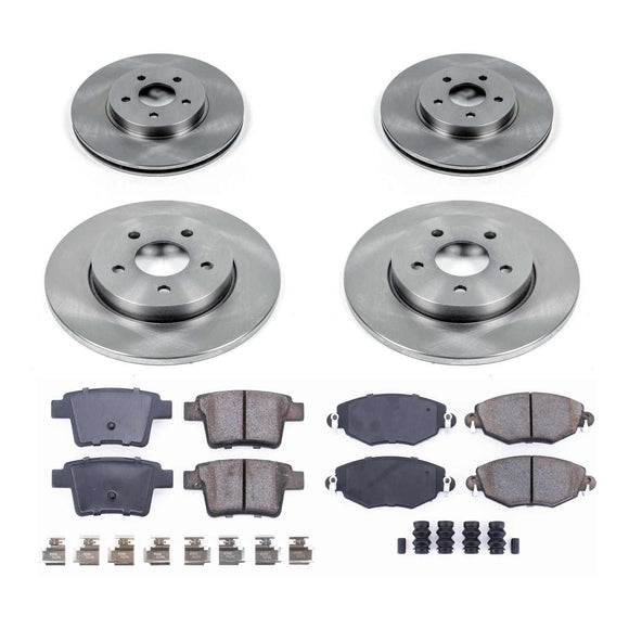 PowerStop OE Stock Replacement Low-Dust Ceramic Brake Pad and Rotor Kit