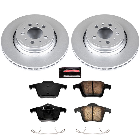 PowerStop Genuine Geomet Coated Rotor and Carbon-Fiber Ceramic Brake Pad Kit