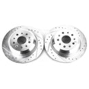 PowerStop Evolution Drilled Slotted Rotors Pair Rear For Jeep Wrangler