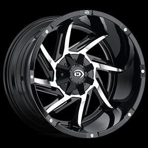 18x9 Vision 422 Prowler Gloss Black Machined Face 6x135 ET-12 Wheel Rim