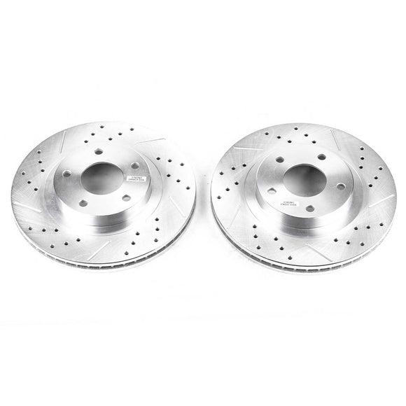 PowerStop Evolution Drilled Slotted Rotors Pair Front For Nissan Maxima