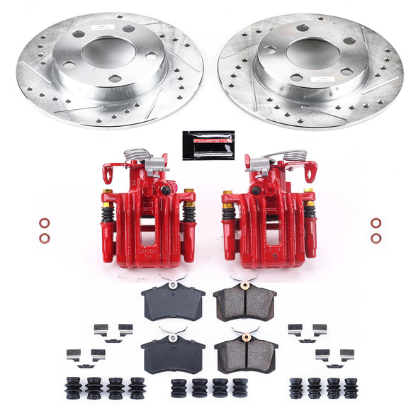 PowerStop Z23 Daily Driver Carbon-Fiber Ceramic Pads Drilled & Slotted Rotor & C