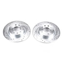 PowerStop Evolution Drilled Slotted Rotors Pair Rear For Saab 9-3