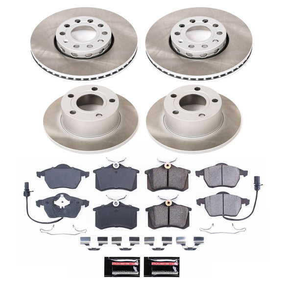 PowerStop Semi-Coated Rotor and Low-Dust Ceramic Brake Pad Kit