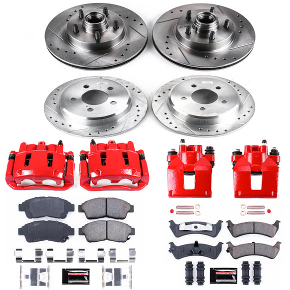 PowerStop Z23 Daily Driver Carbon-Fiber Ceramic Pads Drilled & Slotted Rotor & C