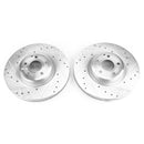 PowerStop Evolution Drilled Slotted Rotors Pair Front For Mercedes-Benz SL550