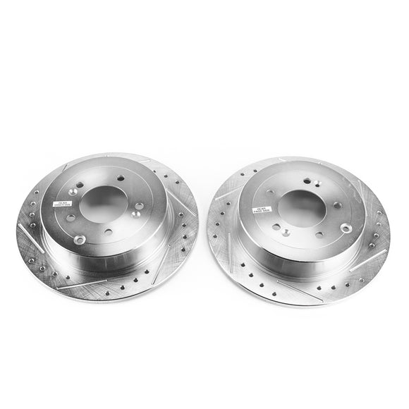 PowerStop Evolution Drilled Slotted Rotors Pair Rear For Hyundai Tucson