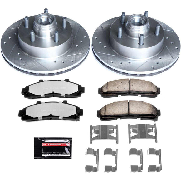 PowerStop Z36 Carbon-Fiber Ceramic Brake Pad with Drilled and Slotted Rotor Kit