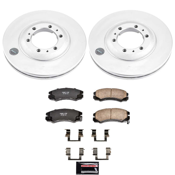 PowerStop Genuine Geomet Coated Rotor and Low-Dust Ceramic Brake Pad Kit