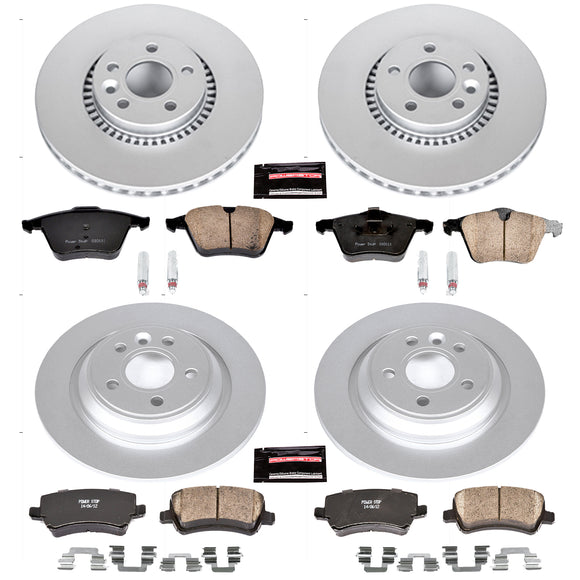PowerStop Genuine Geomet Coated Rotor and Carbon-Fiber Ceramic Brake Pad Kit