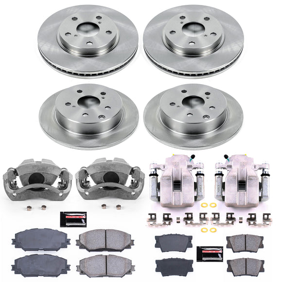 PowerStop OE Stock Replacement Low-Dust Ceramic Brake Pad, Rotor and Caliper Kit