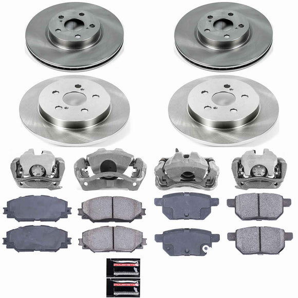 PowerStop OE Stock Replacement Low-Dust Ceramic Brake Pad, Rotor and Caliper Kit