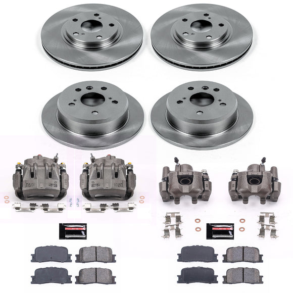 PowerStop OE Stock Replacement Low-Dust Ceramic Brake Pad, Rotor and Caliper Kit