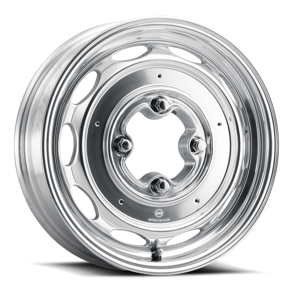 15x5.5 Mobelwagen 430P Interceptor Polished 4x130 ET20 CB85.85 Wheel