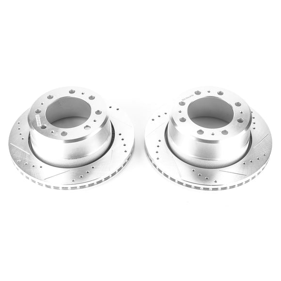PowerStop Evolution Drilled Slotted Rotors Pair Rear For Ram 3500