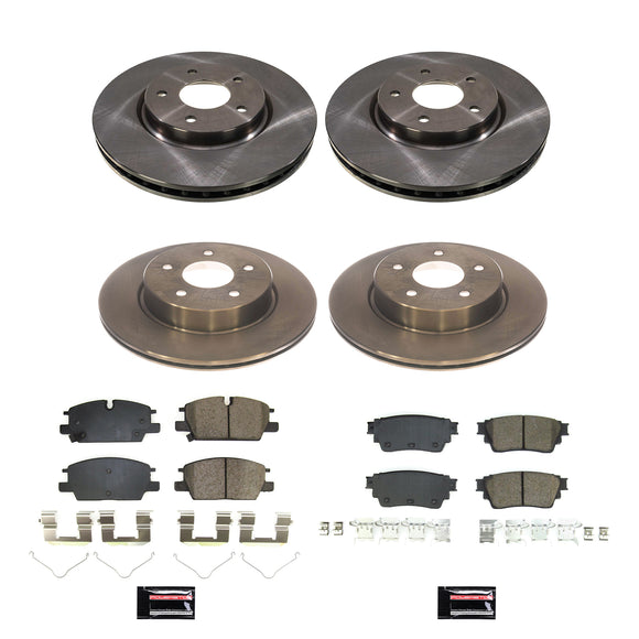 PowerStop OE Stock Replacement Low-Dust Ceramic Brake Pad and Rotor Kit