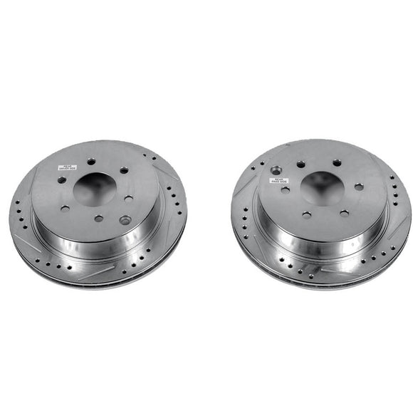 PowerStop Evolution Drilled Slotted Rotors Pair Rear For Nissan Xterra