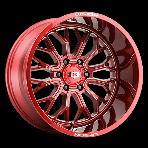 Vision 402 Riot Red Tint Milled Spoke 22X12 8x180 ET-51 Wheel/Rim