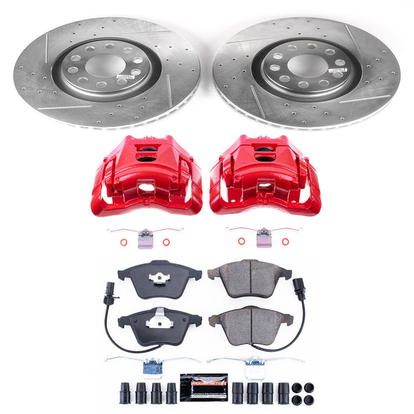 PowerStop Z23 Daily Driver Carbon-Fiber Ceramic Pads Drilled & Slotted Rotor & C