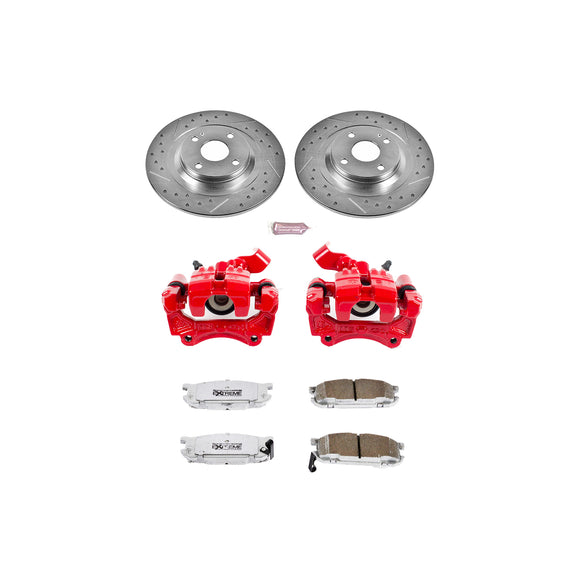 PowerStop Z26 Street Performance Ceramic Brake Pad, Drilled Slotted Rotor, and C