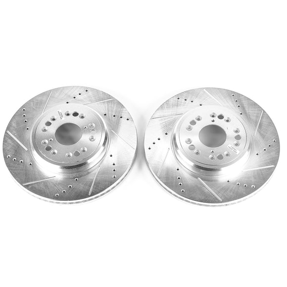 PowerStop Evolution Drilled Slotted Rotors Pair Front For Lexus LS400