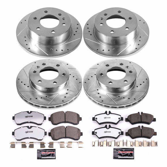PowerStop Z36 Carbon-Fiber Ceramic Brake Pad with Drilled and Slotted Rotor Kit