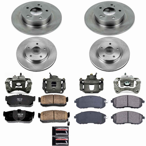 PowerStop OE Stock Replacement Low-Dust Ceramic Brake Pad, Rotor and Caliper Kit