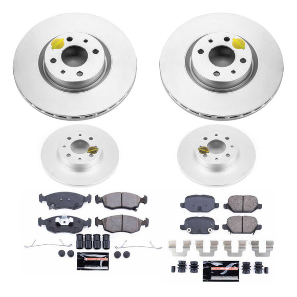PowerStop Genuine Geomet Coated Rotor and Carbon-Fiber Ceramic Brake Pad Kit