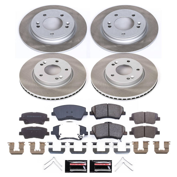 PowerStop Semi-Coated Rotor and Low-Dust Ceramic Brake Pad Kit