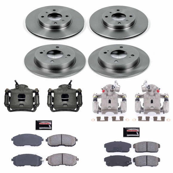 PowerStop OE Stock Replacement Low-Dust Ceramic Brake Pad, Rotor and Caliper Kit