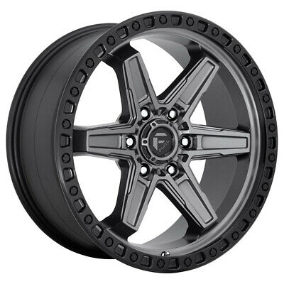 17X9 Fuel D698 KICKER Matte Gun Metal Black Bead Ring 5X127 ET-12 wheel/rim