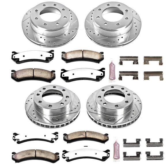 PowerStop Z36 Carbon-Fiber Ceramic Brake Pad with Drilled and Slotted Rotor Kit