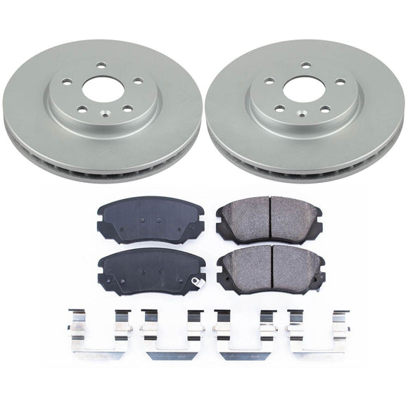 PowerStop Genuine Geomet Coated Rotor and Low-Dust Ceramic Brake Pad Kit