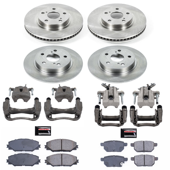 PowerStop OE Stock Replacement Low-Dust Ceramic Brake Pad, Rotor and Caliper Kit
