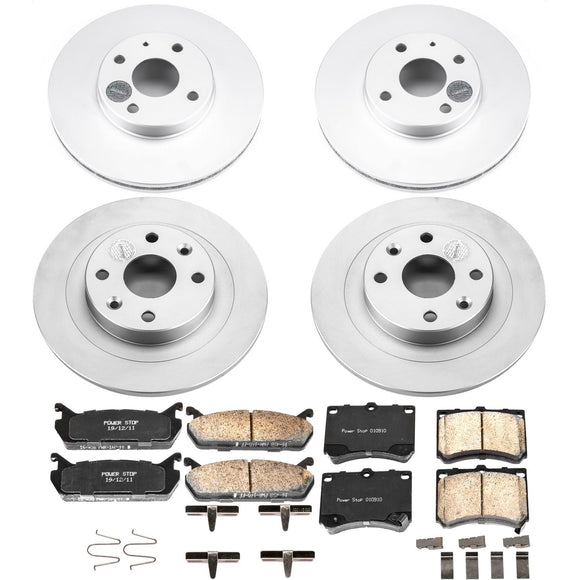 PowerStop Genuine Geomet Coated Rotor and Low-Dust Ceramic Brake Pad Kit
