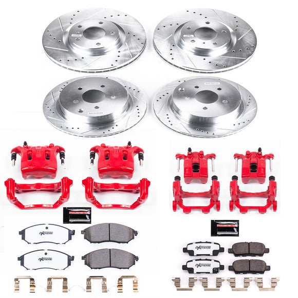 PowerStop Z26 Street Performance Ceramic Brake Pad, Drilled Slotted Rotor, and C