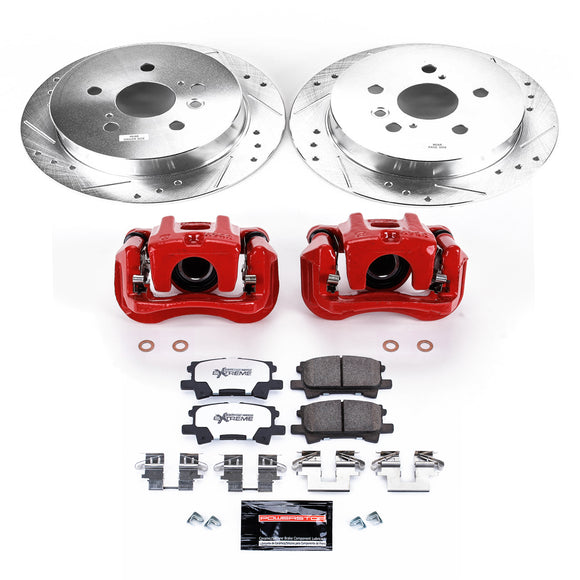 PowerStop Z36 Truck and SUV Ceramic Brake Pad, Drilled & Slotted Rotor, and Cali