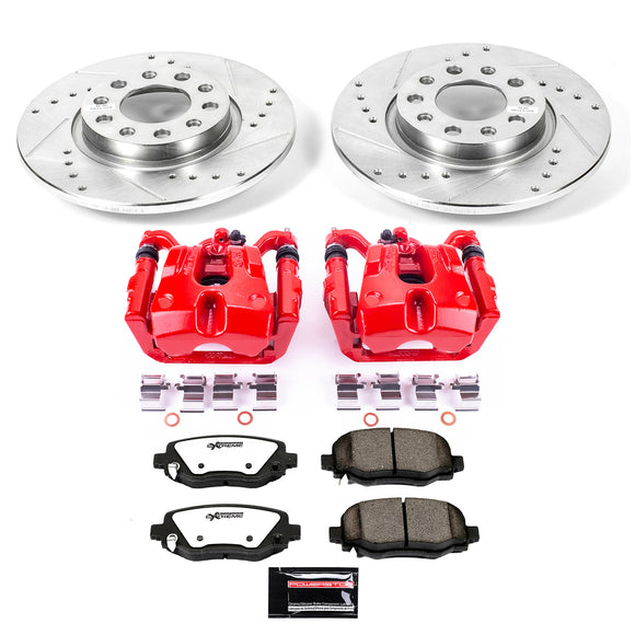PowerStop Z36 Truck and SUV Ceramic Brake Pad, Drilled & Slotted Rotor, and Cali