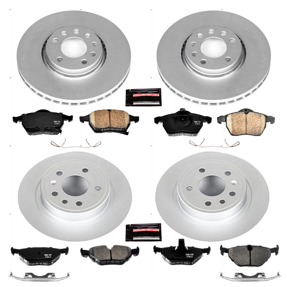 PowerStop Genuine Geomet Coated Rotor and Carbon-Fiber Ceramic Brake Pad Kit