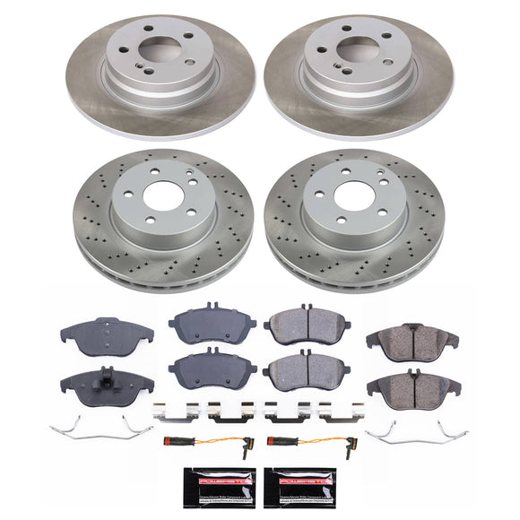 PowerStop Semi-Coated Rotor and Low-Dust Ceramic Brake Pad Kit