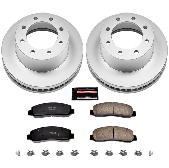 PowerStop Genuine Geomet Coated Rotor and Low-Dust Ceramic Brake Pad Kit
