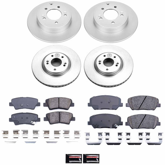 PowerStop Genuine Geomet Coated Rotor and Low-Dust Ceramic Brake Pad Kit