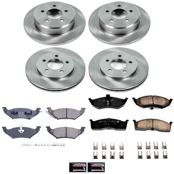 PowerStop OE Stock Replacement Low-Dust Ceramic Brake Pad and Rotor Kit