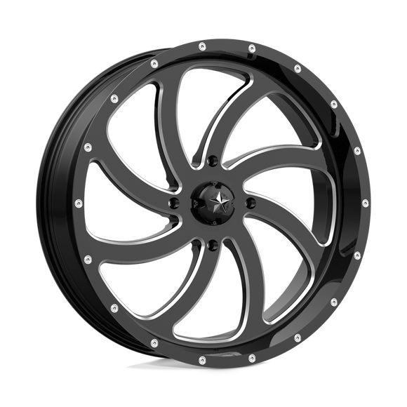 22X7 MSA Offroad Wheels Switch Gloss Black Milled Wheel/Rim 4x137 ET0