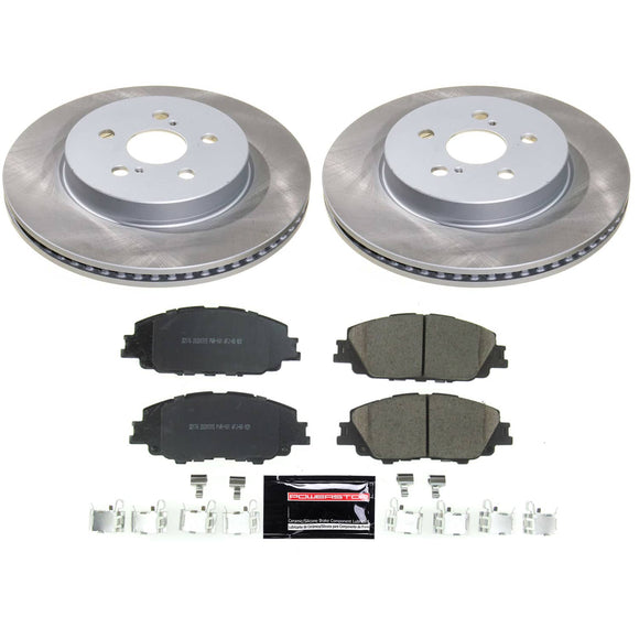 PowerStop Semi-Coated Rotor and Low-Dust Ceramic Brake Pad Kit